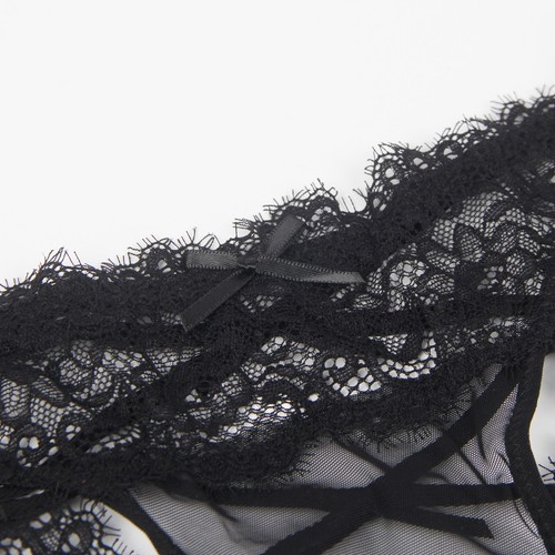 Sexy Lencería Knickers Negro Rosa Encaje Espaldas Abiertas Talla 8 10 12 14 16 18 20 - Imagen 14 de 27