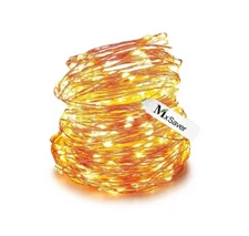 Mxsaver Fairy LED Copper Wire String Lights Warm White 66ft 200 Leds Waterproof