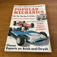 May 1963 Popular Mechanics Magazine-Ford Versus Chevy at Indy-V8