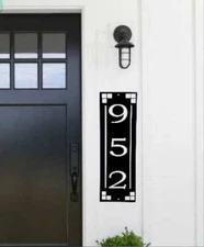 Craftsman Vertical Address Sign | Arts And Craft House Numbers | Craftsman