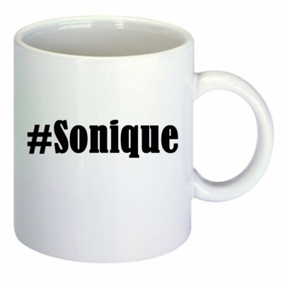 Kaffeetasse #Sonique Hashtag Raute Keramik Höhe 9,5cm in Weiß
