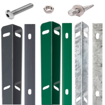Doppelstabmattenzaun Zaunanschlussleiste Toranschluss Wandanschluss Winkel Set
