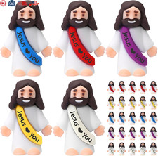 25 Pcs Little Jesus Figures Original Design Jesus Love You Mini Rubber Jesus Toy