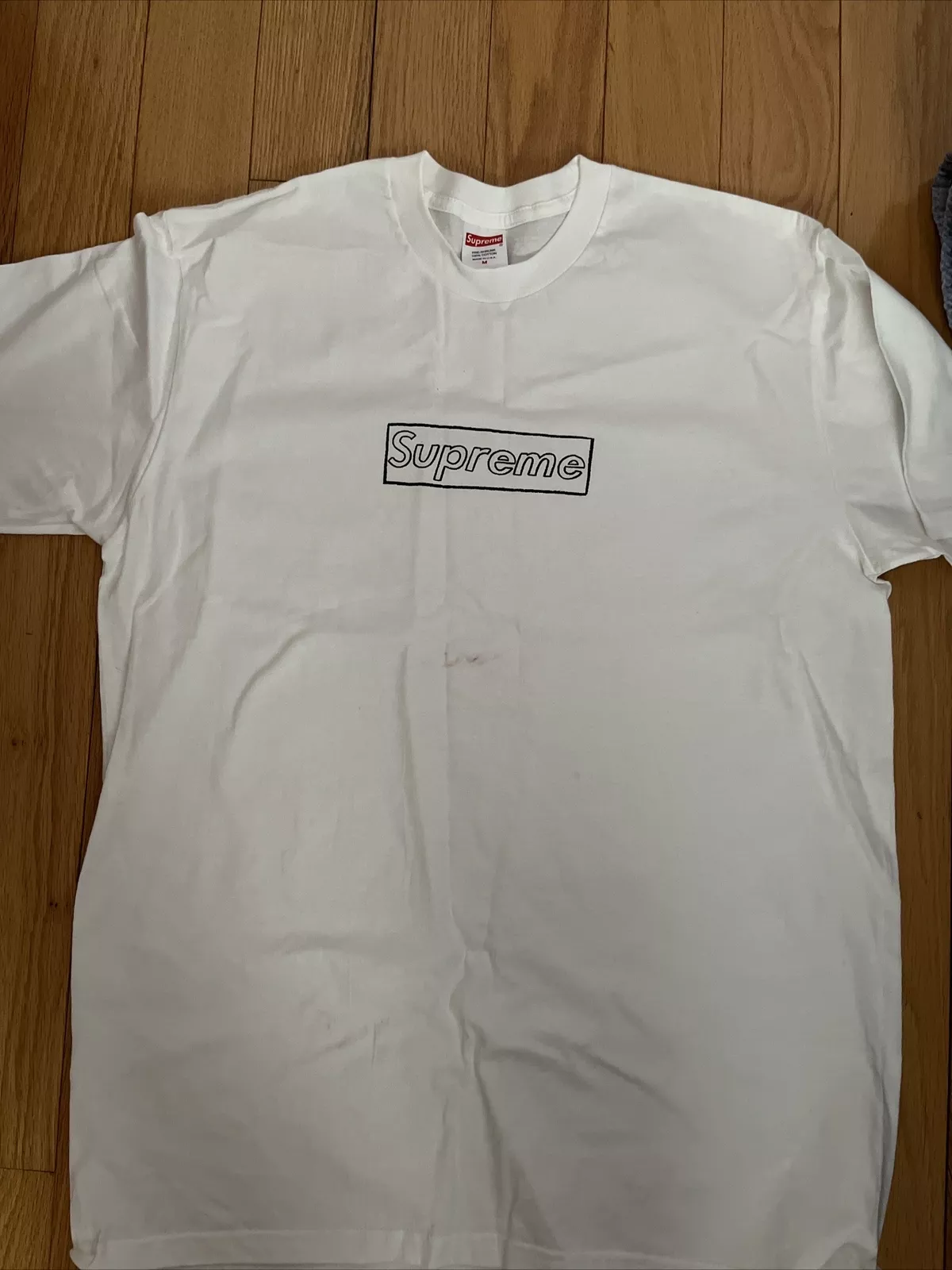 T shirt Supreme Chat Noir SS20 Meb's, Taille M   Blanc