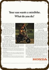 1972 HONDA MINI TRAIL 50 MINI BIKE MOTORCYCLE VnLk DECORATIVE REPLICA METAL SIGN