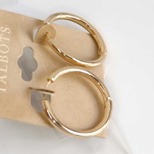 Talbots Minimalist Classic Hoop Earrings Chic Women Versatile Everyday Jewelry - Picture 3 of 4