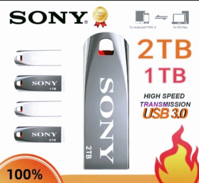 SONY 2TB/1TB Original High-Speed Metal USB 3.0 Flash Drive, Waterproof Pendrive