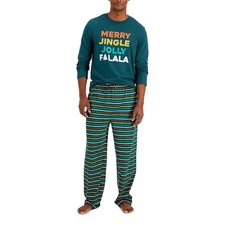 FAMILY PAJAMAS Matching Men’s Merry Jingle Mix It Family Pajama Set Green XXL