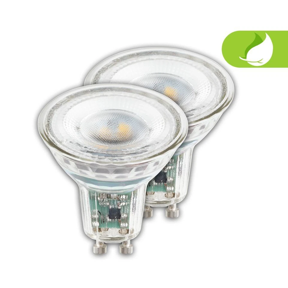 2 x LED Leuchtmittel GU10 EEK A Lampe 2,5W Glas 450Im Warmweiß Effizienzklasse A