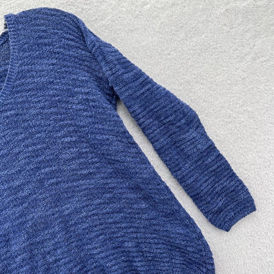 Calvin Klein Jeans Sweater Womens Small Blue Pullover V-Neck Top Chunky Knit - Image 4 of 4
