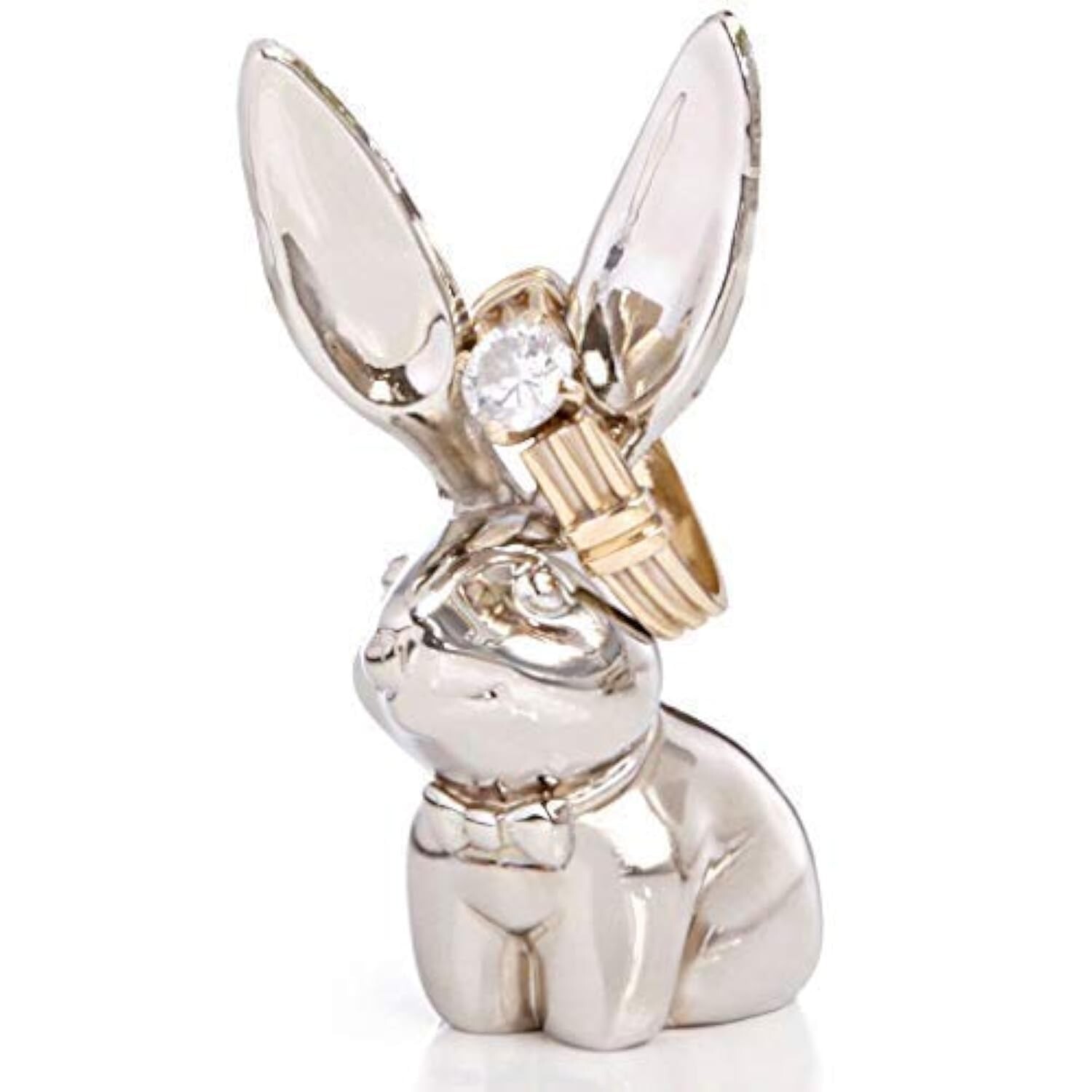 Bunny Ring Holder - Chrome Jewelry Ring Holder