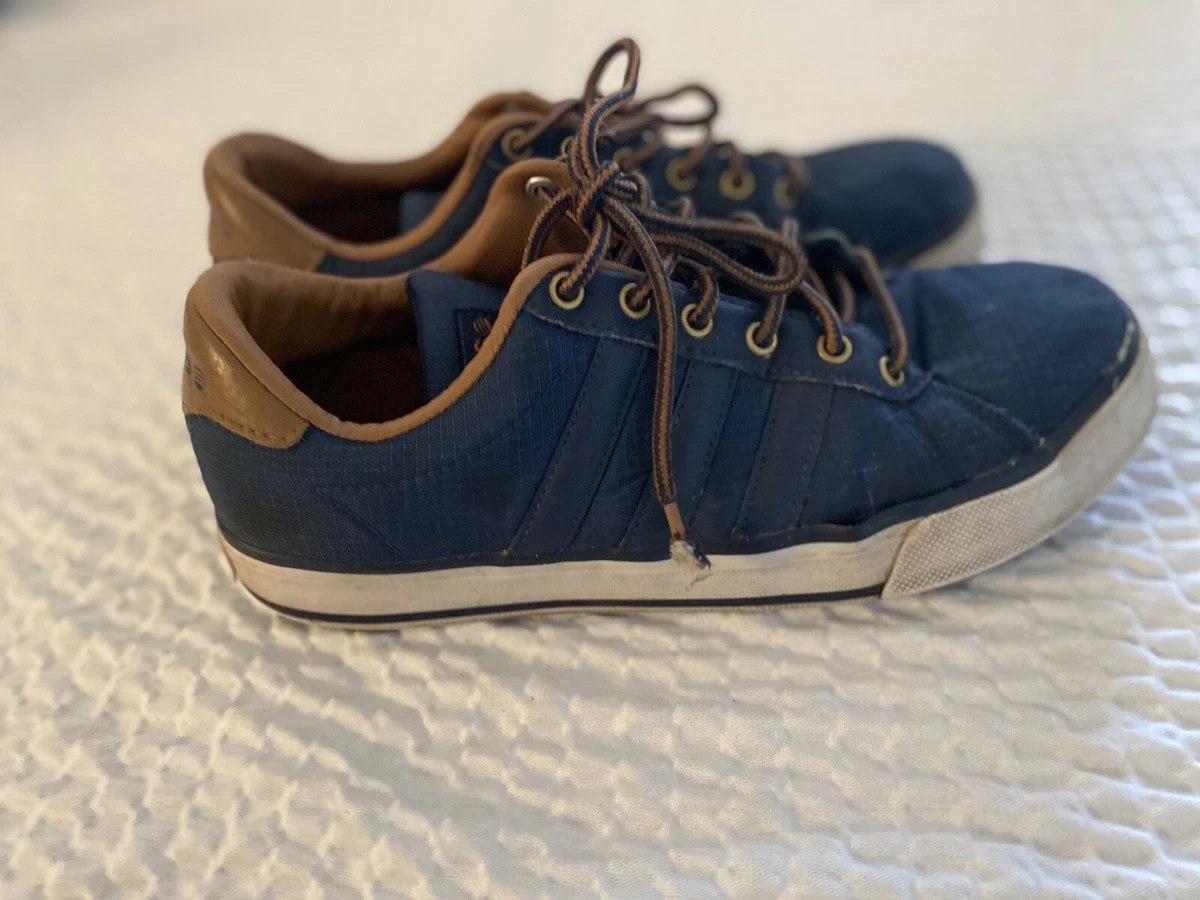 Adidas NEO Mens Shoes Size 7.5 Blue/Brown HVA039001 Classic Three Stripes  EUC | eBay