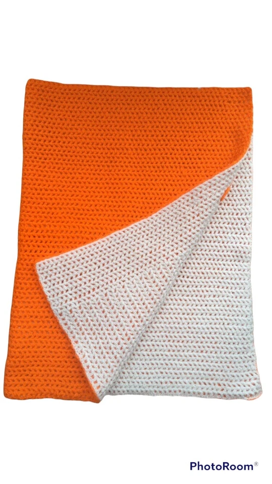 Superbe couverture Année 70 Vintage en Laine pour Bébé - Photo 3/4