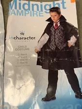 Incharacter Midnight Vampire Cape Vest Costume Kids Size 8