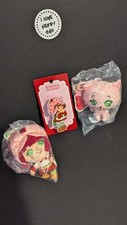 Strawberry Shortcake Bundle - Hair Clip Claw  Plush Bag Clips