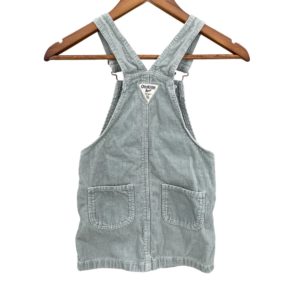 Vestido OshKosh Pana Jersey Niña 6 Verde Retro Playdate Bolsillos Ajustable Y2K Foto 2 de 4