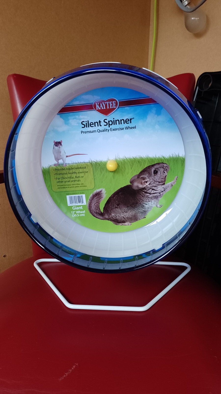 Kaytee Silent Spinner hamster wheel, 12" 30cm giant, blue, mice gerbils