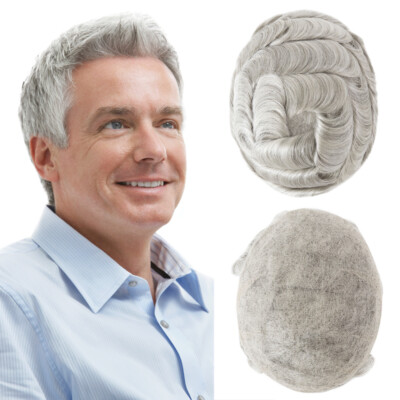 Toupee For Men French Lace Human Hair Replecement System Natural Hairpiece 8x10