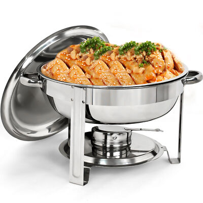 1-Pack Chafing Dish Buffet Set Catering Food Warmer 5 Quart Round Chafing Dishes
