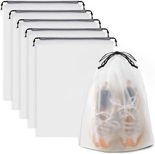 Clear Shoe Bags for Travel 5 PCS, 15.7" x 11.8" Drawstring Travel Shoe Bags
