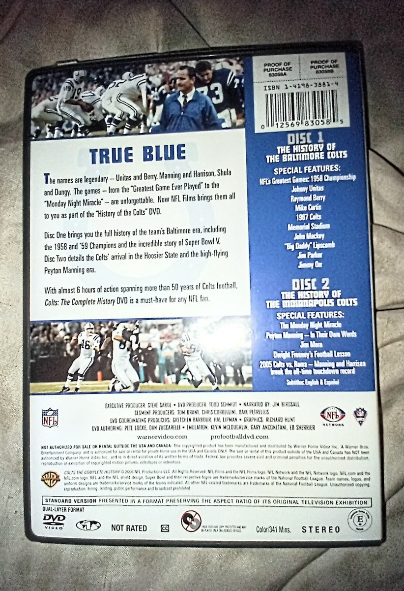 Colts The Complete History - 2 DVD Set Like New Condition