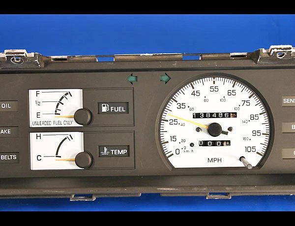 Белые лицевые датчики для Nissan Sentra 1987-1990 годов выпуска без тахометра - Изображение 3 из 4