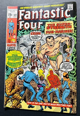 Fantastic Four #102 - Sub-Mariner Namor & Magneto Appearing -Excellent Condition