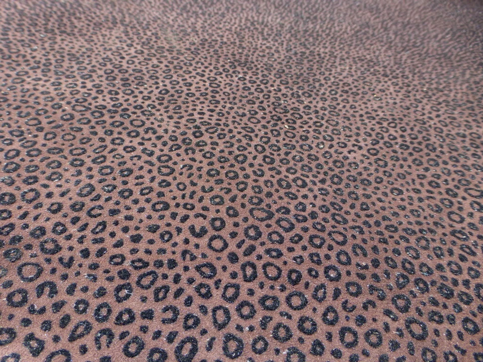 Goatskin leather Double Sided hide Black on Chocolate Embossed Raindrops Pattern - Image 3 of 4