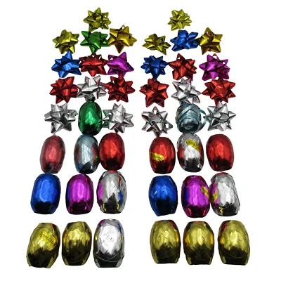 SECUREFIX DIRECT Metallic Christmas Gift Wrapping Accessories Curling Ribbon and Bow Pack X2