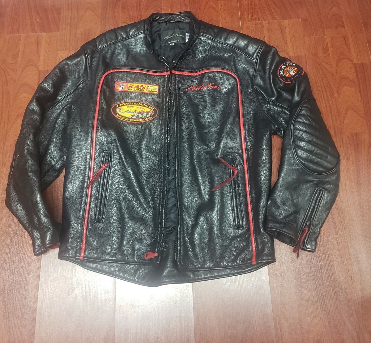 KARL KANI Racing leather jacket USA製