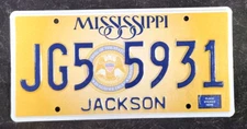 MISSISSIPPI Expired License Plate JG5 5931 (#ms00008)