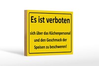 Holzschild Spruch 18X12Cm Verboten üBer KüChenpersonal Deko Schild