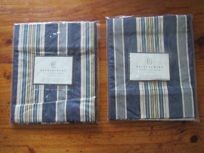 2 Nwt New Pottery Barn Loire Stripe Cafe Valances Blue Cream 44 X13 2 Nwt New Pottery Barn Loire Stripe, Pottery Barn Cafe Curtains