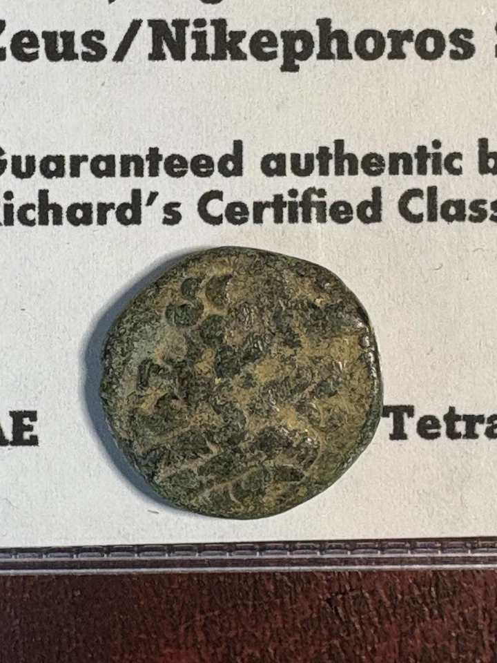 Ancient Greece Antioch 38-35BC Zeus/Nikephoros Seated. 18mm 8g Tetrachalkon CG11 - Image 3 of 4