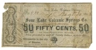 1862 Sour Lake Volcanic Springs Co Sour Lake Texas TX 50c Scrip M-UNL (65884)