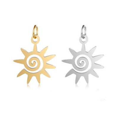 Stainless Steel Mini Sun Charm Pendant for Jewelry Making Findings DIY Earrings