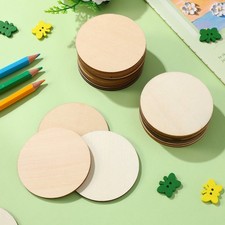  100 Pcs Découpes Rondes En Bois Tranches Hêtre Artisanat Bricolage