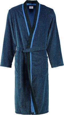 Cawö Bademantel Herren Kimono 4839-19 Herren Kimono in edlem Blau Auswahl Größe