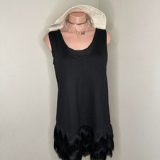 Banana Republic Black Mini Fringe Dress Size Small
