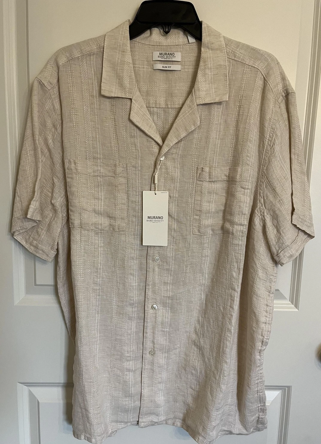 Murano Baird McNutt Shirt Mens XXL Beige Linen Slim Fit Button Up Short Sleeve
Opens in a new window