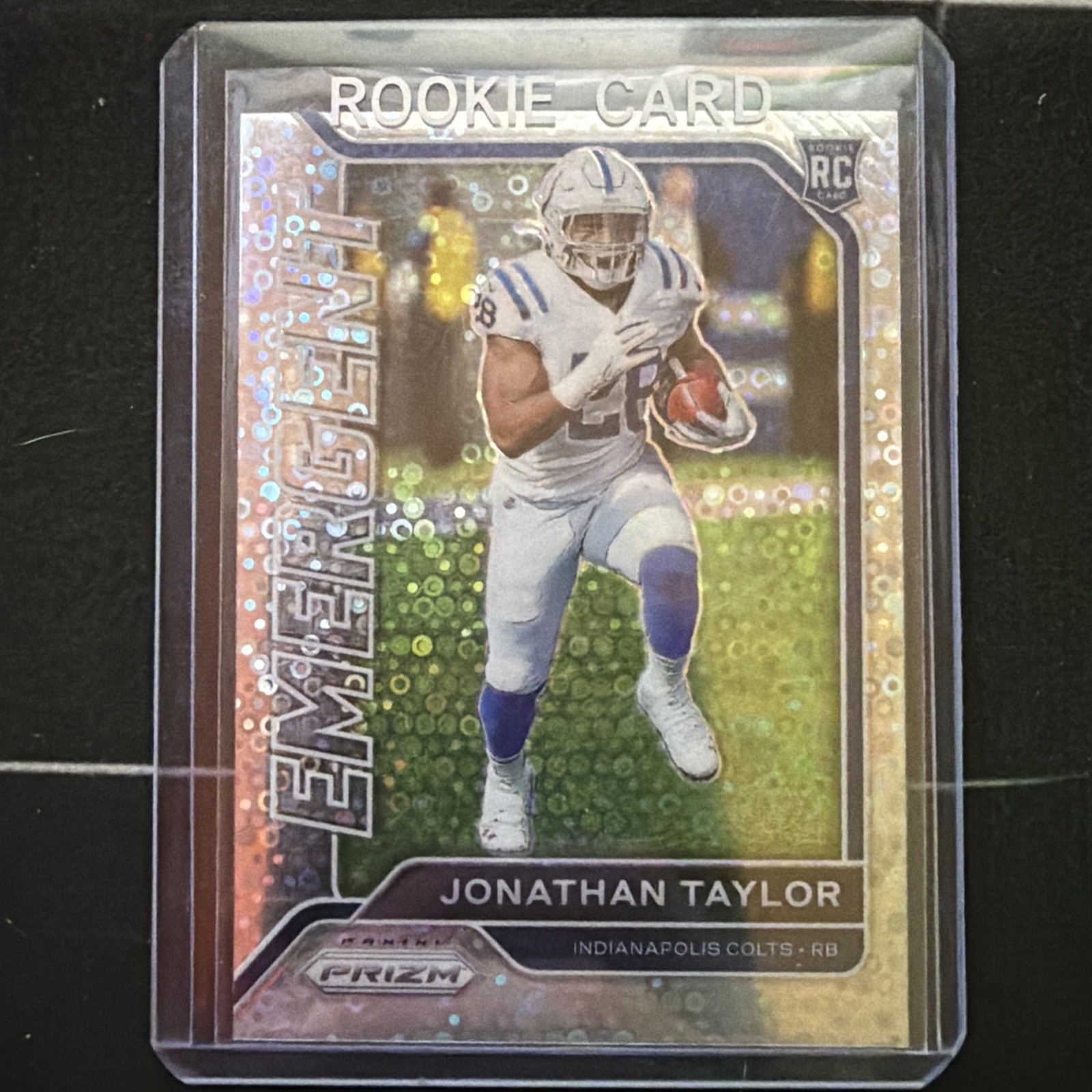 Jonathan Taylor 2020 Panini Prizm Emergent RC No Huddle Prizm #4