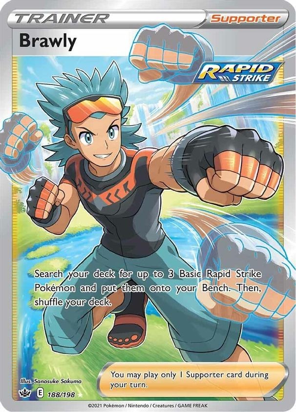 Brawly - 188/198 - Pokemon Chilling Reign Sword & Shield Full Art Rare Card NM