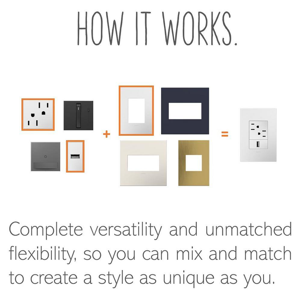 Adorne 15 Amp Tamper-Resistant Duplex Outlet with Ultra-Fast 6A plus 30W Power D