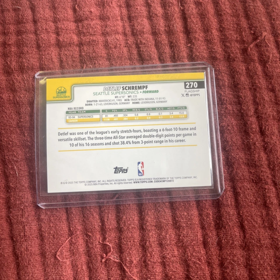 2025-26 topps basketball Detlef Schrempf Gold Diamante /50  - Image 2 of 2