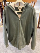 L.L. Bean Katahdin Iron Works Hoodie Mens L Green Distressed