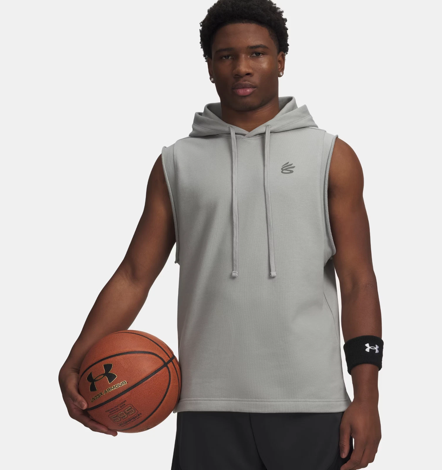 Under Armour Curry Men's Sleeveless Hoodie Size Medium Titanium/Clay Green