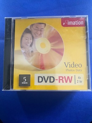 Brandneu Versiegelt Imation DVD-RW - 5x Leere Beschreibbare 4,7 GB DVD Discs (120min)