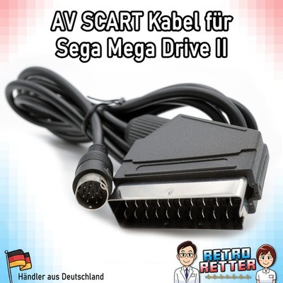 Sega Mega Drive II / 2 / MD2 TV AV RGB Scart Audio Video Kabel Chinch Anschluss