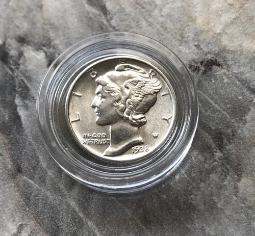 1938-D Mercury Silver Dime GEM BU *UNCIRCULATED* FULL BANDS