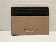 NWT Kate Spade Madison Small Slim Card Holder Case Toasted Hazelnut Leather